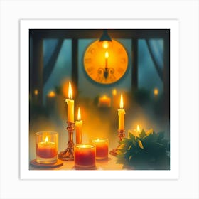 Candles On A Table Art Print