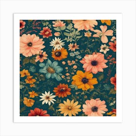 Floral Wallpaper 1 Art Print