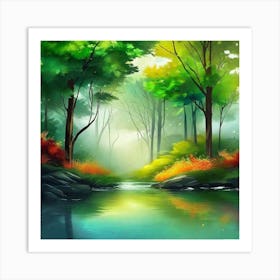 Forest Landscape Painting Art Print