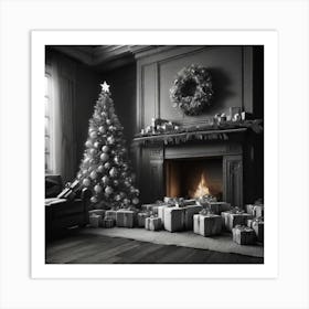 Christmas Tree In The Living Room 14 Art Print