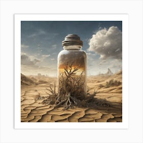 Bottle In The Desert Art Print