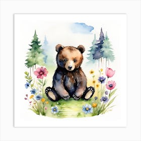 Brown baby bear Art Print