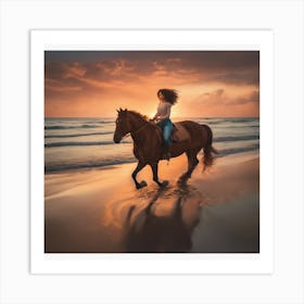 Sunset On The Beach 1 Art Print