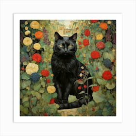 Cat In The Garden 4 Art Print