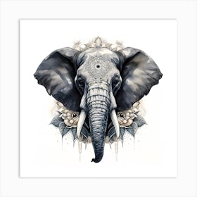 Elephant Series Artjuice By Csaba Fikker 010 Art Print