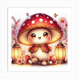 Chibi style mushroom 2 Art Print