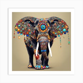 Fancy Elephant Art Print