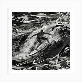 Surfer In The Water Art Print