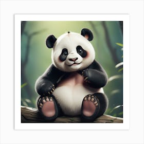 Cute Panda Art Print