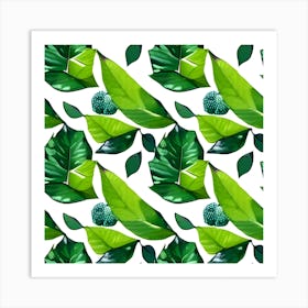 Tropical Leaves Seamless Pattern 2 Art Print