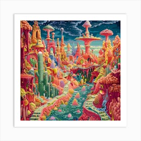 Psychedelic City 7 Art Print