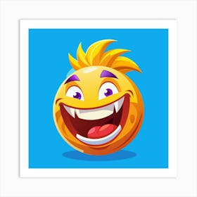 Yellow Emoji Smiley Face With Big Smile 2 Art Print