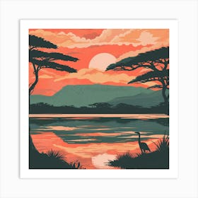 Sunset In The Savannah 7 Art Print