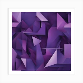 Abstract Purple Triangles 1 Art Print