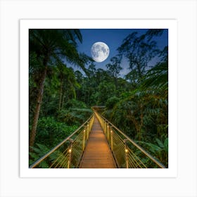 Full Moon In The Rainforest Art Print