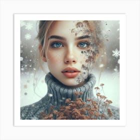 Winter Beauty Portrait Art Print