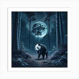 Panda Bear In The Forest Art Print