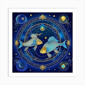 Zodiac Fish Art Print