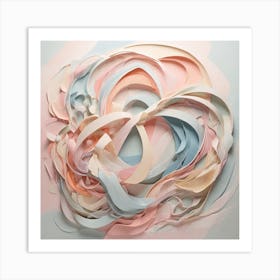 Abstract Painting An Abstract Shape Using Light Pastel Col Art Print