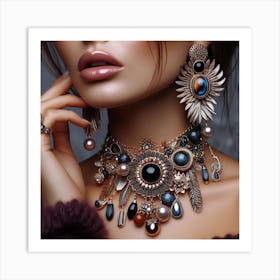 Beautiful Woman With Jewelry Art Print