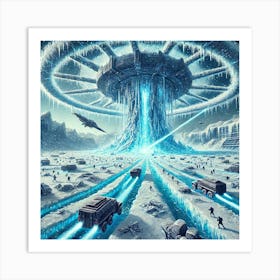 A Futuristic Sci Fi Depiction Of Wide Area Destruc Art Print