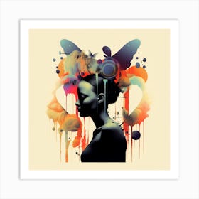 Woman With Butterfly Wings 2 Art Print
