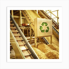 Recycling In A Factory Art Print