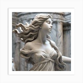 Marble statue of a beautiful girl Art Print