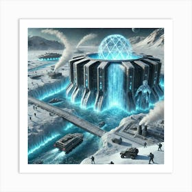 A Futuristic Sci Fi Depiction Of The Iceflow Nexus Art Print