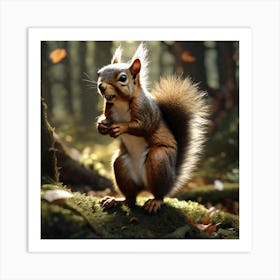 Squirrel In The Woods 47 Art Print