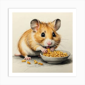 Hamster Drawing 10 Art Print