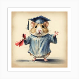 Graduation Hamster 2 Art Print