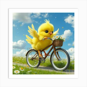 Leonardo Phoenix 10 A Bright Yellow Chick With Soft Fluffy Fea 3 Art Print