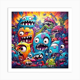 Monsters Graffiti Art for wall decor 7 Art Print
