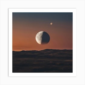 Moon And Planets Art Print