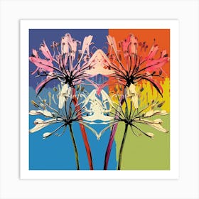 Andy Warhol Style Pop Art Flowers Agapanthus 1 Square Art Print