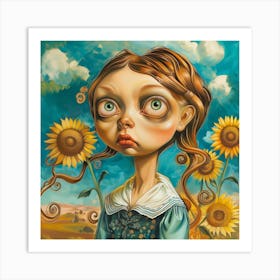 Sunflower Girl 1 Art Print