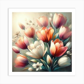 Tulips In A Vase Art Print