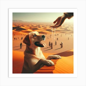 Dog In The Desert 1 Art Print