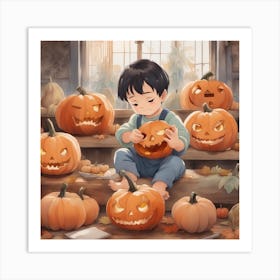 Halloween Pumpkins Art Print