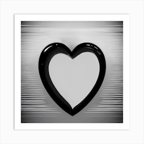 Black And White Heart 1 Art Print