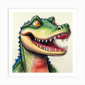 Alligator Head 7 Art Print