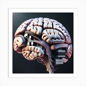 3d Rendering Of A Human Brain 1 Art Print