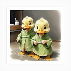 Ducks In Bathrobes 3 Art Print