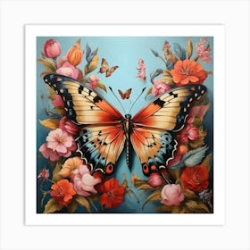 Maximalist Animal Painting Butterfly Art Print 2 Art Print