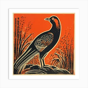 Retro Bird Lithograph Pheasant 6 Art Print