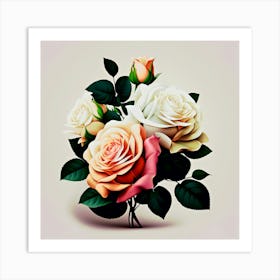 Roses In A Vase Art Print