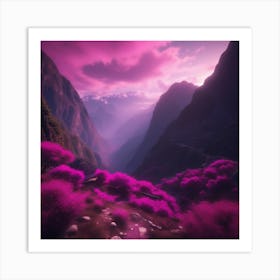 Purple Mountains Landscape Art Print