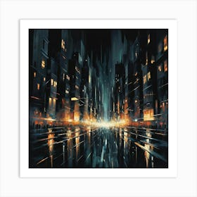 Cityscape At Night 16 Art Print