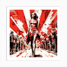 Woman In Red 5 Art Print